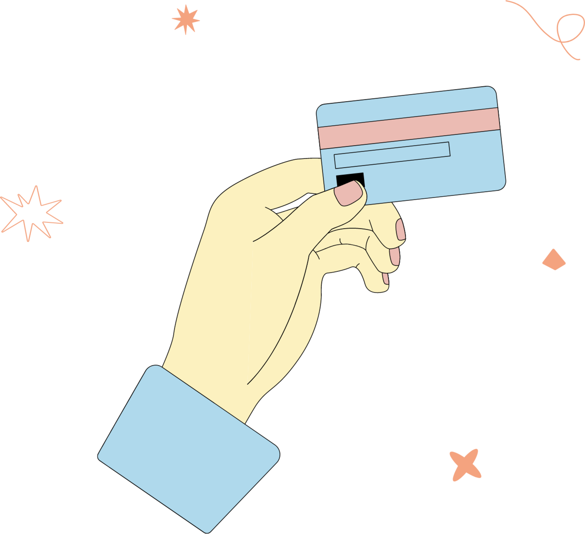 hand credit card payment illustration