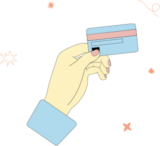 hand credit card payment illustration