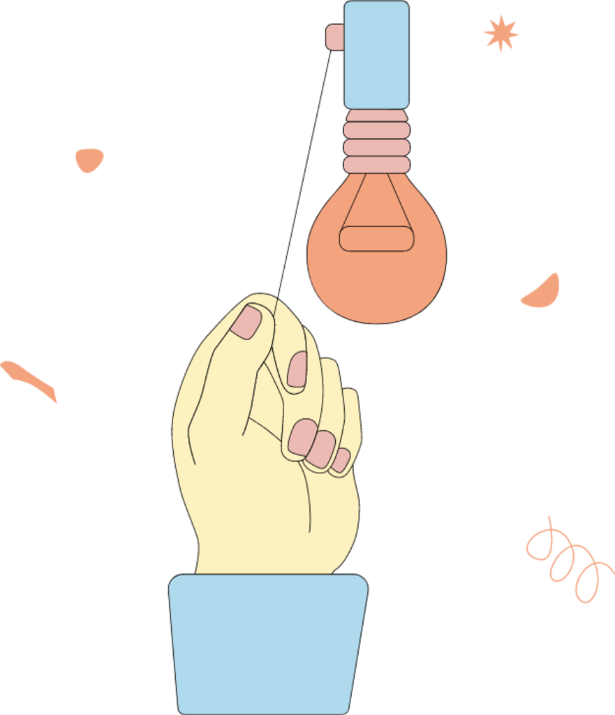 hand light bulb idea illustration