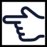 hand pointing left icon