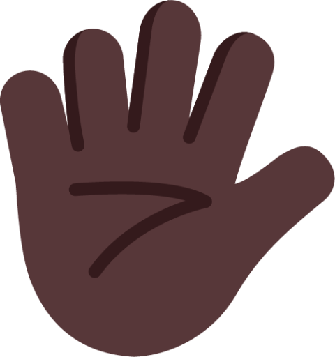 hand with fingers splayed dark emoji