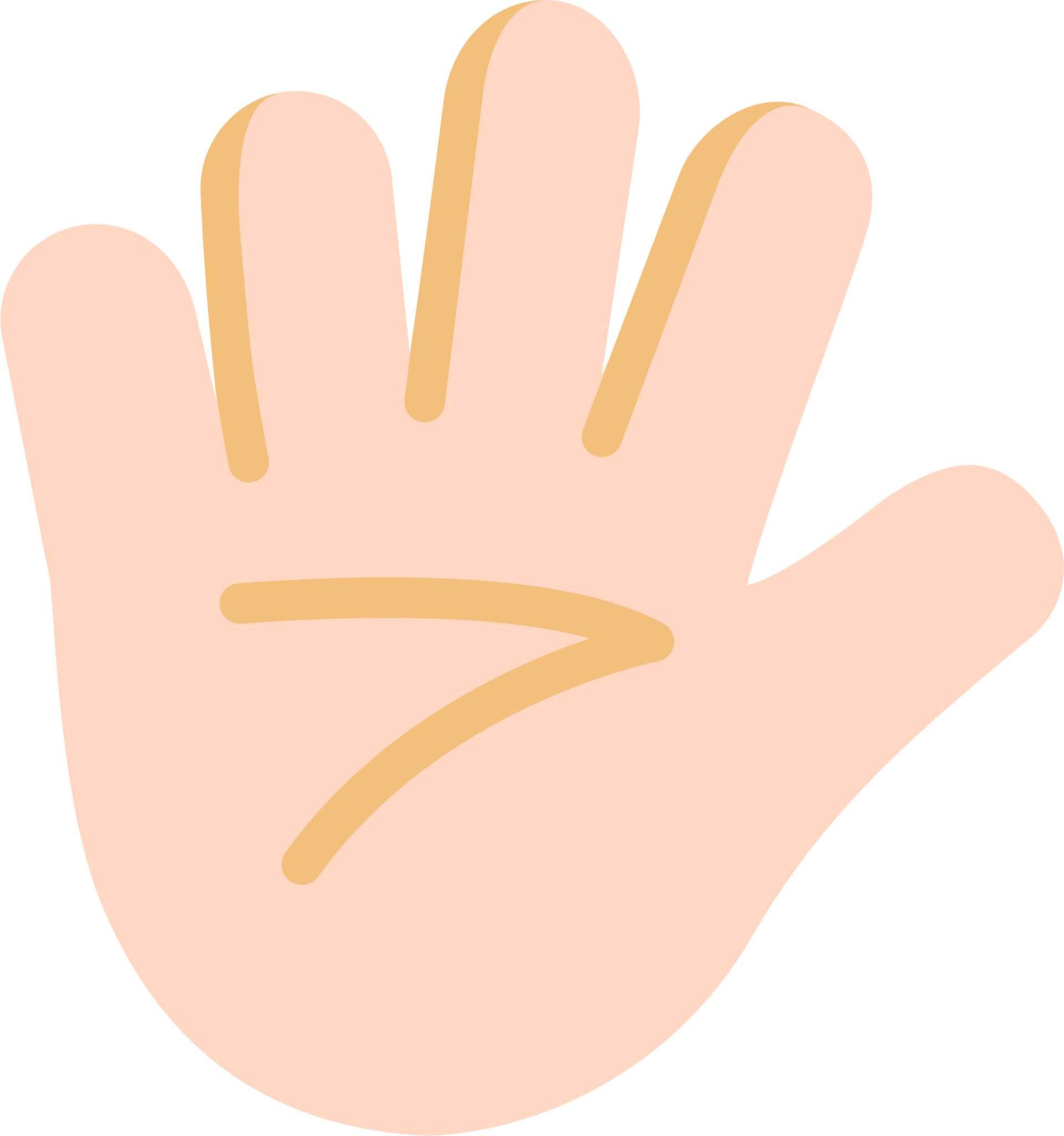 hand with fingers splayed light emoji