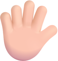 hand with fingers splayed light emoji