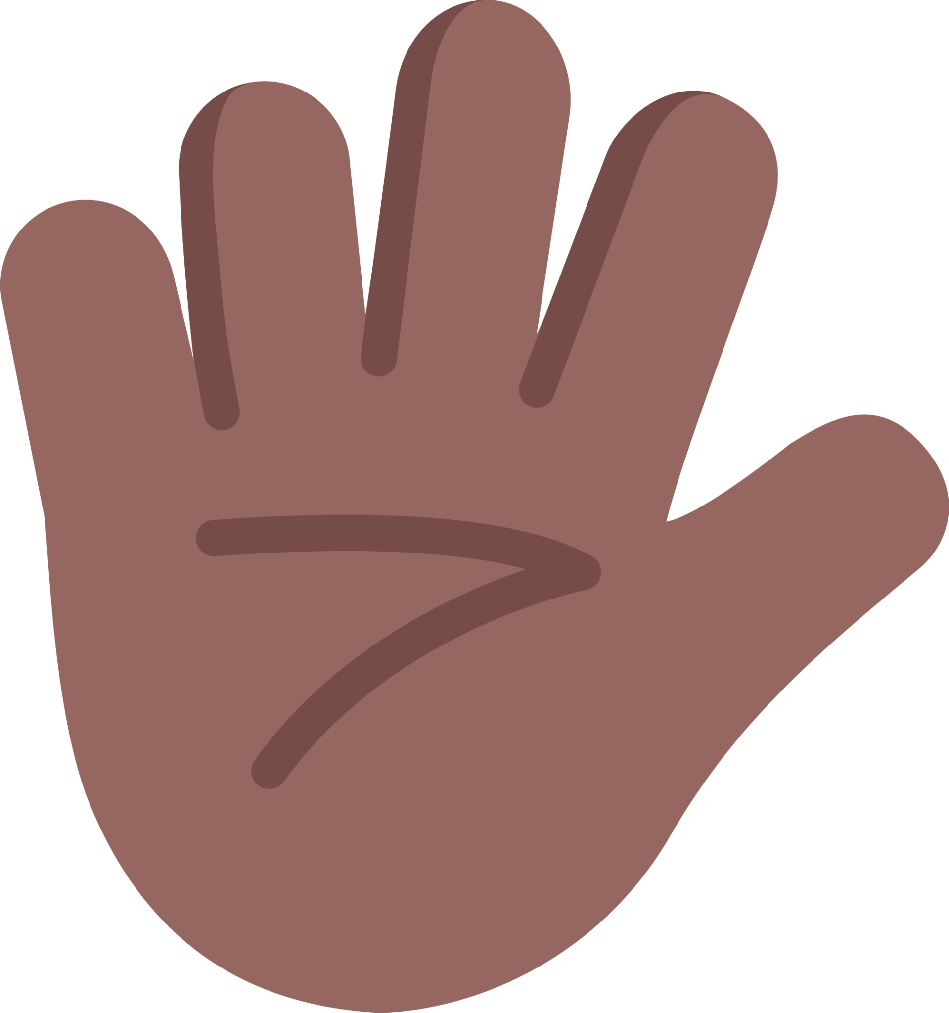 hand with fingers splayed medium dark emoji