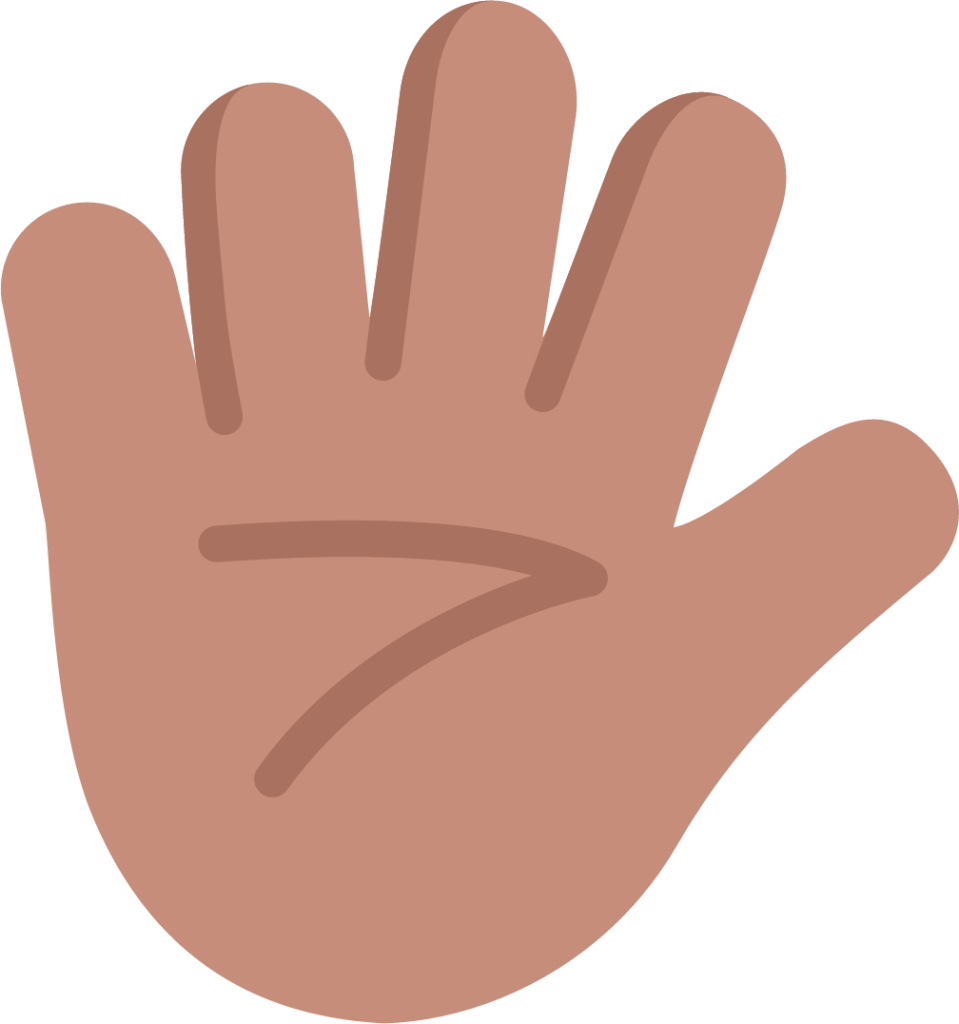 hand with fingers splayed medium emoji