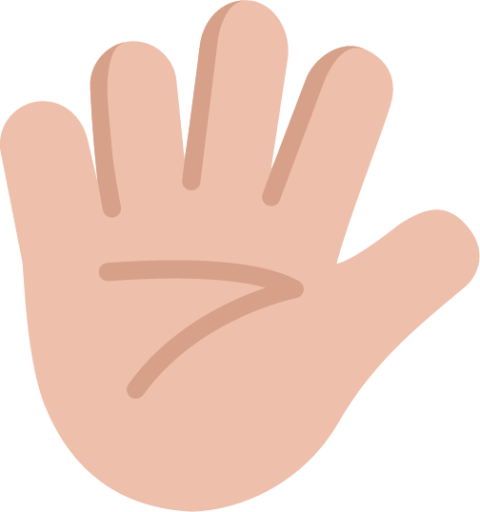 hand with fingers splayed medium light emoji