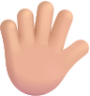 hand with fingers splayed medium light emoji