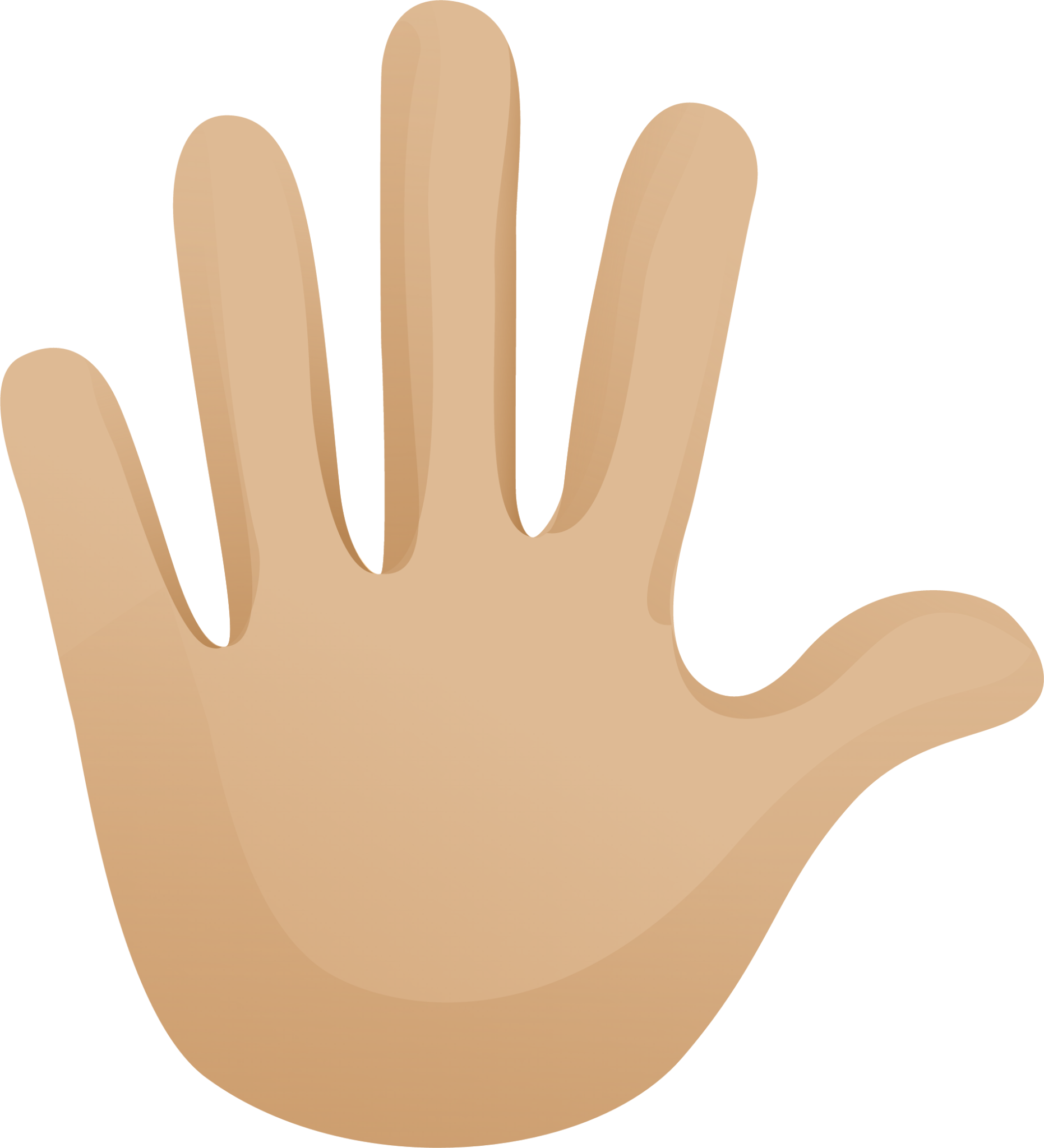 Hand with fingers splayed skin 2 emoji emoji