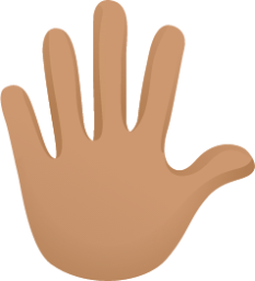 Hand with fingers splayed skin 3 emoji emoji