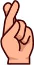 hand with index and middle finger crossed (plain) emoji