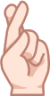 hand with index and middle finger crossed (white) emoji