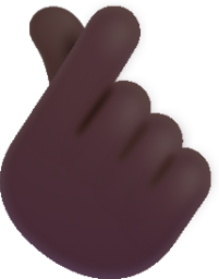 hand with index finger and thumb crossed dark emoji