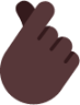 hand with index finger and thumb crossed dark emoji