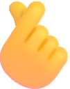 hand with index finger and thumb crossed default emoji