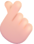 hand with index finger and thumb crossed light emoji