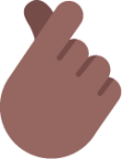 hand with index finger and thumb crossed medium dark emoji