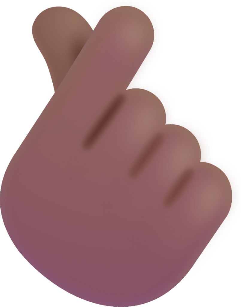 hand with index finger and thumb crossed medium dark emoji