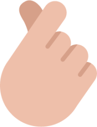 hand with index finger and thumb crossed medium light emoji