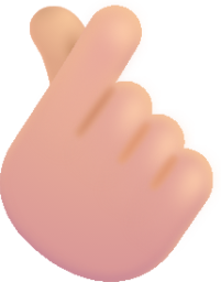 hand with index finger and thumb crossed medium light emoji