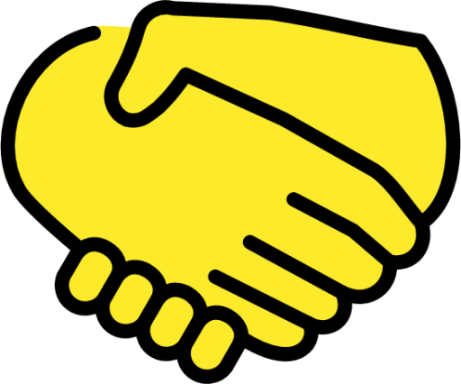 Handshake gesture color icon. Shaking hands emoji. Friends meeting