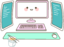 happy computer sushi illustration