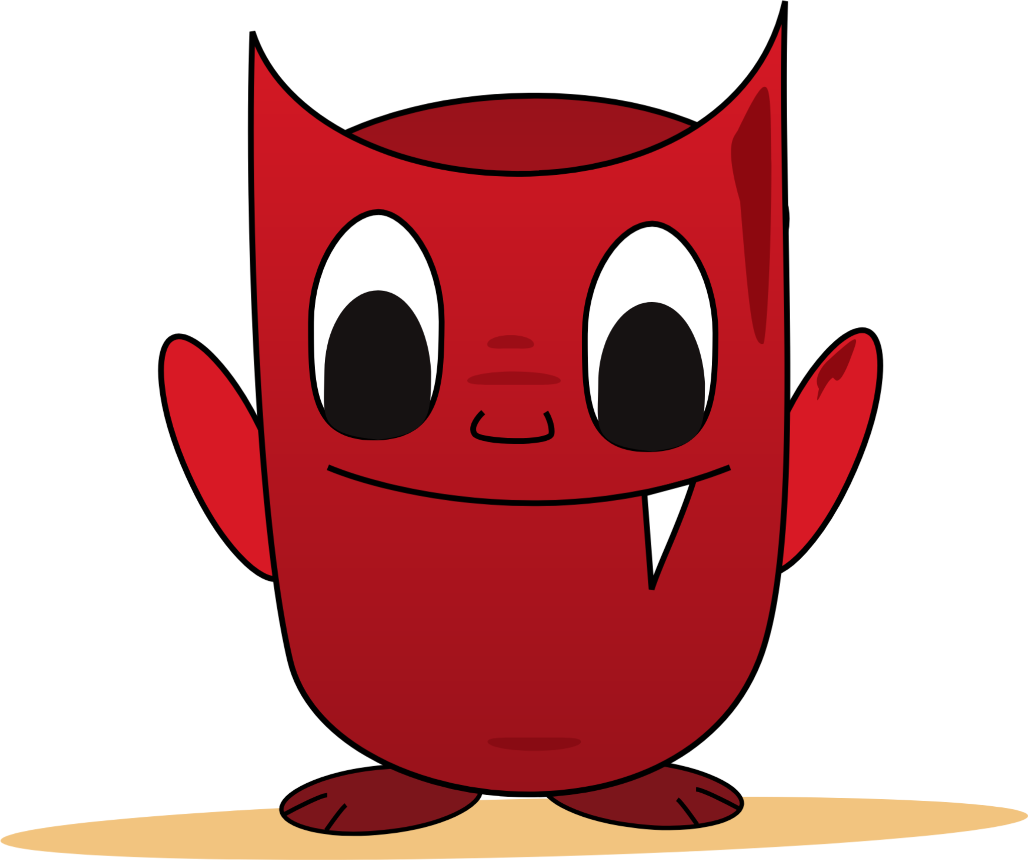 happy devil monster with one teeth icon