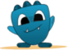 happy monster with up down teeth icon