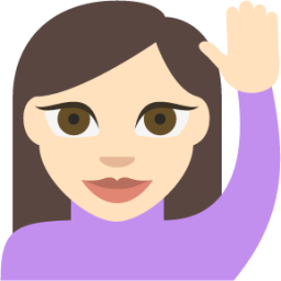 happy person raising one hand tone1 emoji