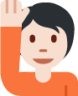 happy person raising one hand tone1 emoji