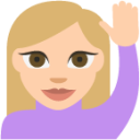 happy person raising one hand tone2 emoji
