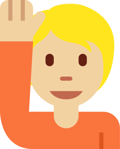 happy person raising one hand tone2 emoji