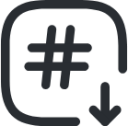 hashtag down icon