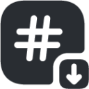 hashtag down icon