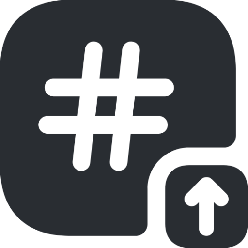 hashtag up icon