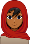 head scarf (brown) emoji