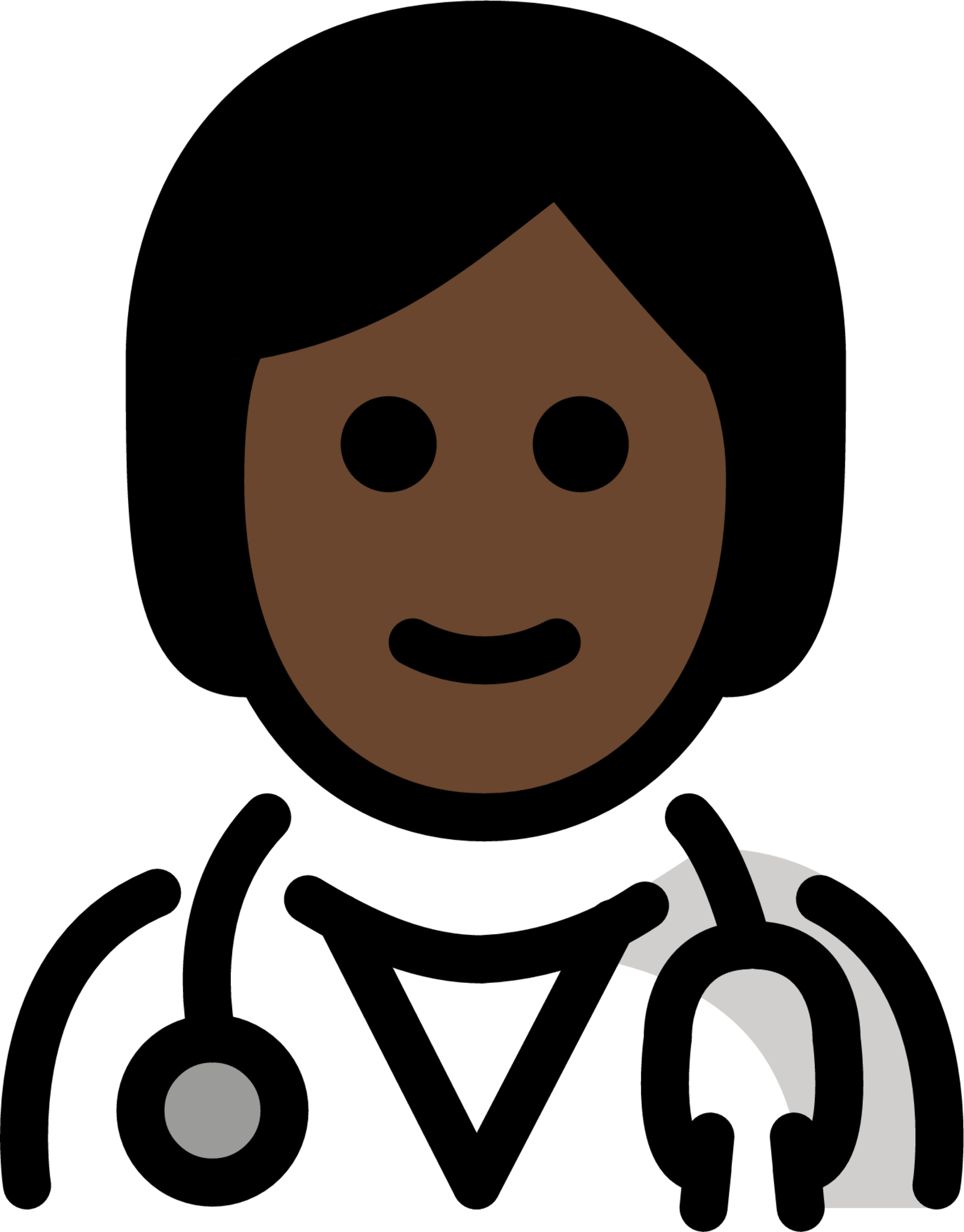 health worker: dark skin tone emoji