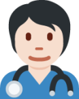 health worker: light skin tone emoji