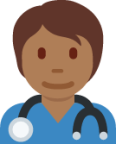 health worker: medium-dark skin tone emoji