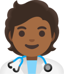 health worker: medium-dark skin tone emoji