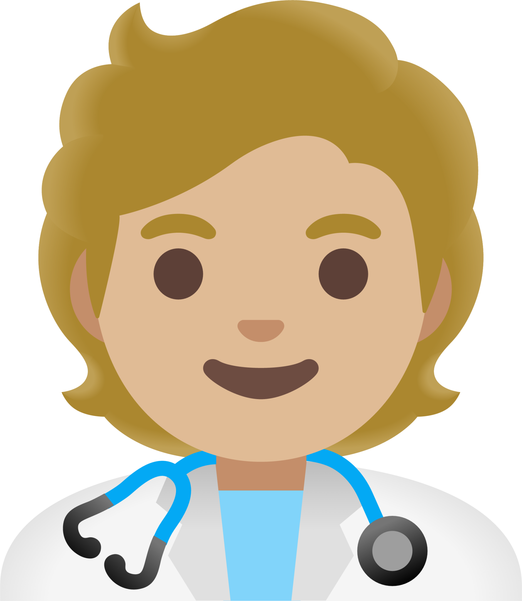 health worker: medium-light skin tone emoji