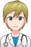 health worker (white) emoji
