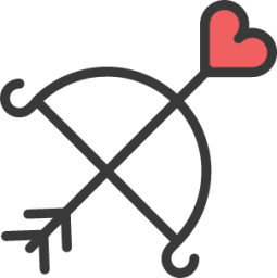 heart bow arrow icon