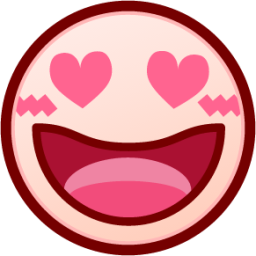 heart eyes (white) emoji