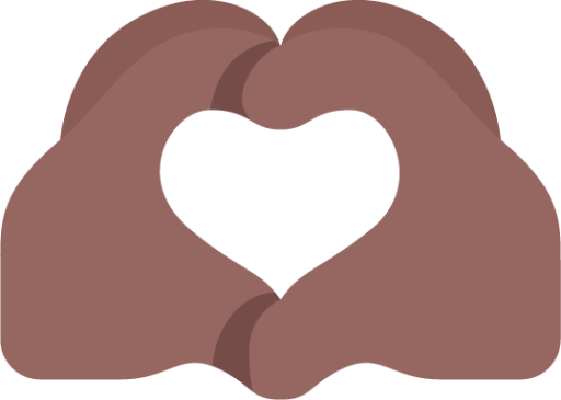 heart hands medium dark emoji