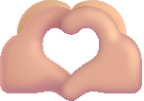 heart hands medium light emoji