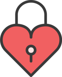 heart lock closed icon