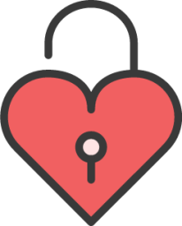 heart lock open icon
