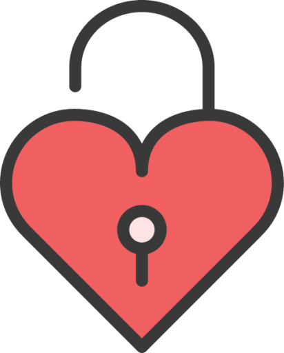 heart lock open icon