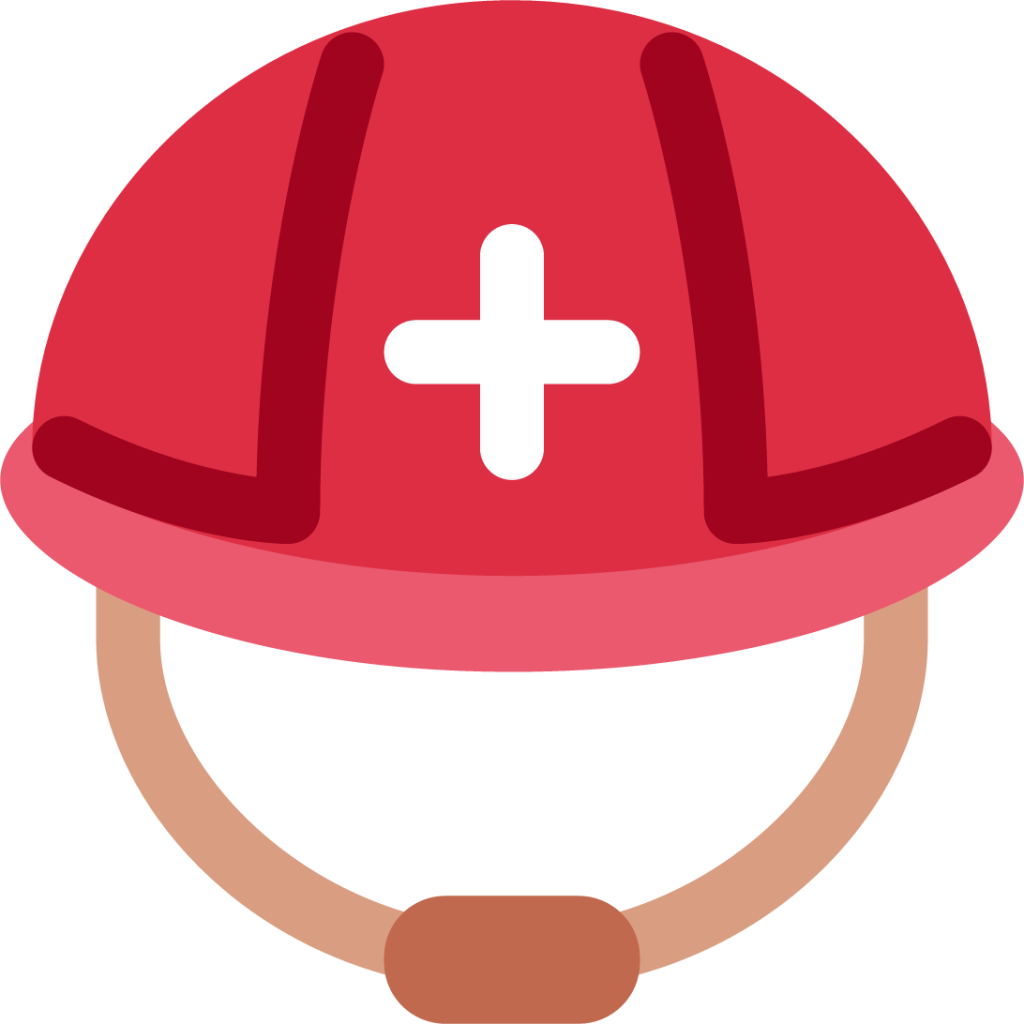 helmet with white cross emoji