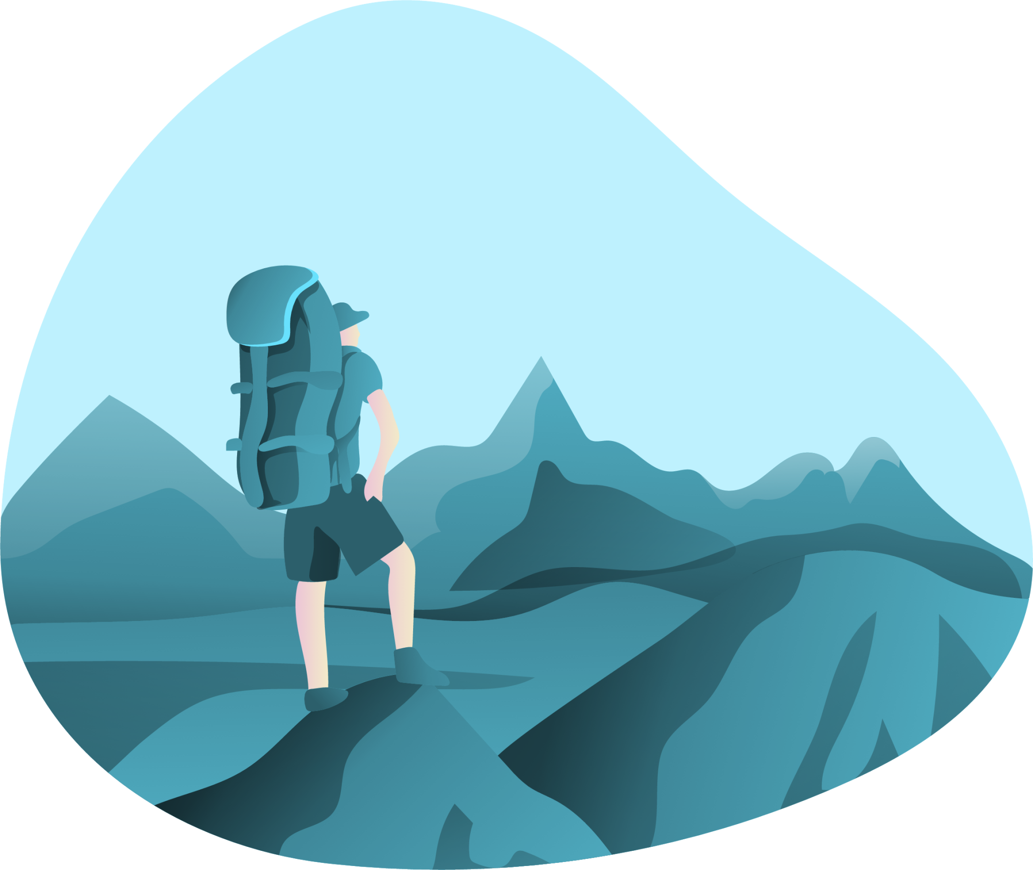 Hiking illustration